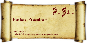 Hodos Zsombor névjegykártya